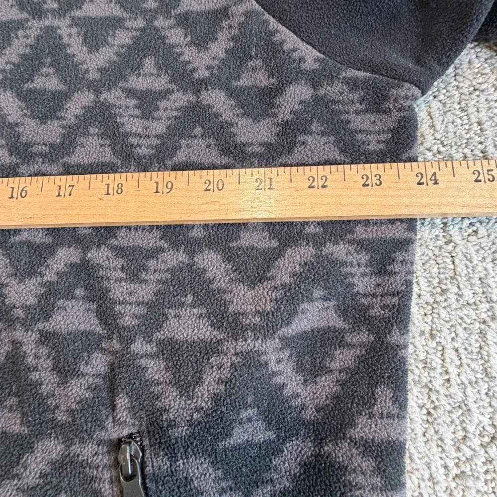 Prana‎ Fleece Pullover Mens Medium Black Aztec Geometric Quarter Zip Jacket